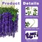 24 Pcs of Wisteria Hanging Flowers, 3.75 Feet Fake Wisteria Flower Strings
